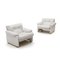 Coronado Armchairs in White Leather by Afra & Tobia Scarpa for B&B Italia, 1960s, Set of 2 3