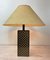 Lampada da tavolo vintage con base cubica nera e dorata, Immagine 3