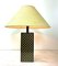 Vintage Table Lamp with Black and Gold Cube Base 1