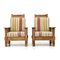 South African Colonial Armchairs in Wood & Straw, 1980s , Set of 2 1