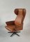 Vintage Swivel Wing Armchair by Dřevotvar Pardubice, Czechoslovakia, 1970s 7