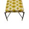 Italian Lacquered Iron Stool with Patterned Fabric, 1970s, Image 5