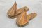 Indisches Pinnacle Paar aus polychromem Holz, 2er Set 1