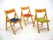 Vintage Folding Side Chairs, 1980s, Set of 3 1