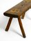 Mid-Century Oblong Four-Legged Solid Oak Stool With Patina, 1940s, Image 11