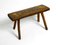 Mid-Century Oblong Four-Legged Solid Oak Stool With Patina, 1940s 1