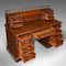 Antiker englischer Seidenholz Schreibtisch mit 13 Schubladen 7