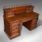 Antique English Satinwood Executive Desk with 13 Drawer, Image 6