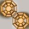 Flush Mount in White Hexiconal Glass and Brass from Limburg 5