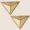 Triangle Wall Lights in White Glass and Brass from Glashütte Limburg, 1970s 4