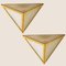 Triangle Wall Lights in White Glass and Brass from Glashütte Limburg, 1970s 2