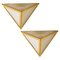 Triangle Wall Lights in White Glass and Brass from Glashütte Limburg, 1970s, Image 1