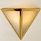 Triangle Wall Lights in White Glass and Brass from Glashütte Limburg, 1970s 9