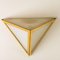 Triangle Wall Lights in White Glass and Brass from Glashütte Limburg, 1970s 8