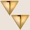Triangle Wall Lights in White Glass and Brass from Glashütte Limburg, 1970s 6