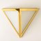 Triangle Wall Lights in White Glass and Brass from Glashütte Limburg, 1970s, Image 3