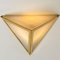 Triangle Wall Lights in White Glass and Brass from Glashütte Limburg, 1970s 10