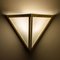 Triangle Wall Lights in White Glass and Brass from Glashütte Limburg, 1970s 14