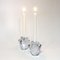 Schwedische Rautenförmige Kerzenhalter aus Kunstglas von Asta Strömberg, 1960er, 2er Set 2