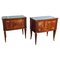 Mid-Century Italian Art Deco Nightstands in Walnut with Glass Top, Set of 2 1