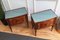 Mid-Century Italian Art Deco Nightstands in Walnut with Glass Top, Set of 2 5