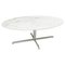 Mid-Century Oval Dining Table with Marble Top and Chromed Metal Feet from Knoll 1