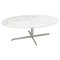 Mid-Century Oval Dining Table with Marble Top and Chromed Metal Feet from Knoll, Image 1