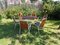 Danish Tubular Steel Teak Garden Table & Chairs from Daneline, 1960s, Set of 7 8