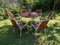 Danish Tubular Steel Teak Garden Table & Chairs from Daneline, 1960s, Set of 7 7