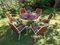 Danish Tubular Steel Teak Garden Table & Chairs from Daneline, 1960s, Set of 7, Image 2