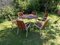 Mesa de jardín danesa de teca y acero tubular de Daneline, años 60. Juego de 7, Imagen 4