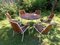 Danish Tubular Steel Teak Garden Table & Chairs from Daneline, 1960s, Set of 7 5