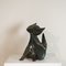 Stylized Cat Sculpture in Polychrome Ceramic from San Polo Venice 1