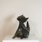 Stylized Cat Sculpture in Polychrome Ceramic from San Polo Venice, Image 1