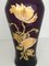 Art Nouveau Purple Vase with Enameled Floral Decor, Image 3