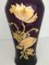Vaso Art Nouveau viola con decorazioni floreali smaltate, Immagine 3