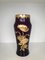 Vase Art Nouveau Violet avec Décor Floral Émaillé 1
