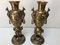 Antique Chinese Vases in Bronze with Floral Decor and Chimere, Set of 2, Image 1