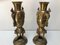 Antique Chinese Vases in Bronze with Floral Decor and Chimere, Set of 2, Image 2