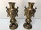 Antique Chinese Vases in Bronze with Floral Decor and Chimere, Set of 2 3