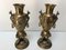 Antique Chinese Vases in Bronze with Floral Decor and Chimere, Set of 2, Image 3