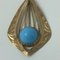 Pendant in Gold with Turquoise Blue Stone 5