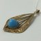 Pendant in Gold with Turquoise Blue Stone 6