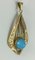 Pendant in Gold with Turquoise Blue Stone 2