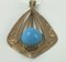 Pendant in Gold with Turquoise Blue Stone 4