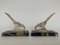Art Deco Pheasants Bookends in Silver Metal with Marble Carrier, 1930, Set of 2 2