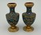 Antique Cloisonne Vases in Bronze, Set of 2, Image 2
