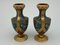 Antique Cloisonne Vases in Bronze, Set of 2 3