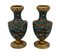 Antique Cloisonne Vases in Bronze, Set of 2 1