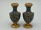 Antique Cloisonne Vases in Bronze, Set of 2, Image 4